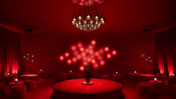 MDW25 Showroom Luna red saloon
