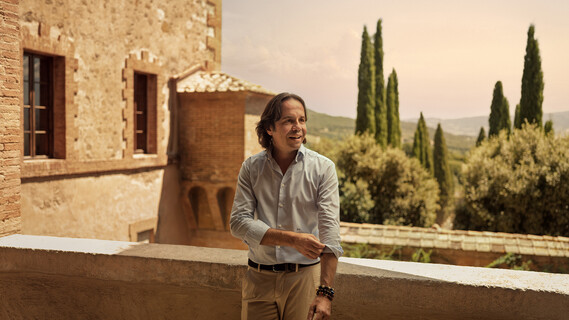 man in tuscan environment