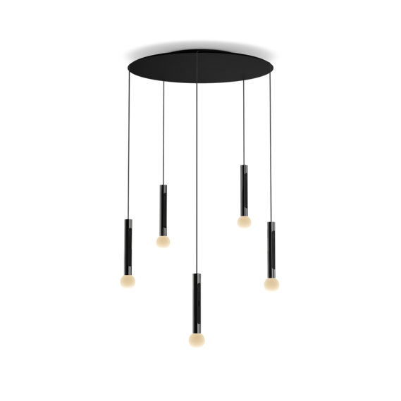 Luminaire in dark chrome