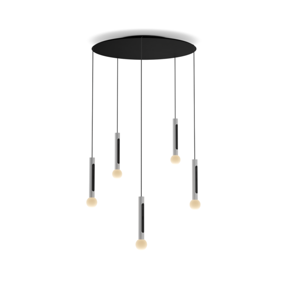 Luminaire in matt silver matt black