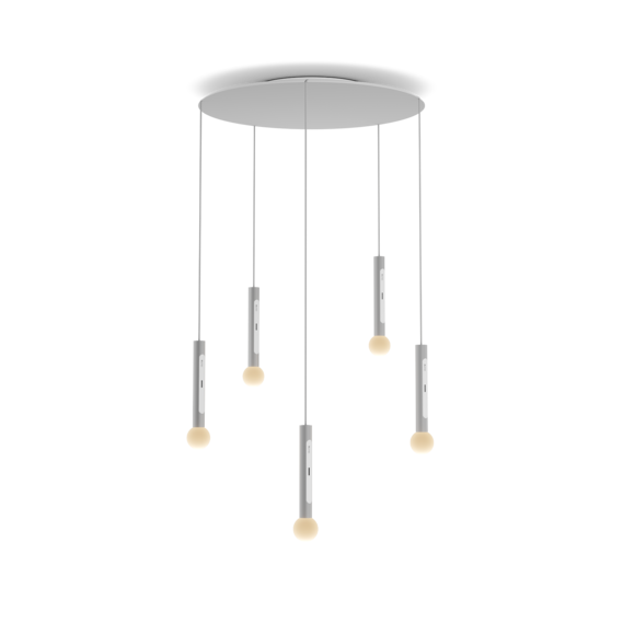 Luminaire in matt silver matt white