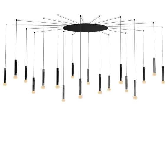 Luminaire in dark chrome
