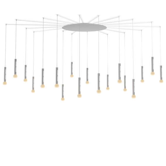 Luminaire in matt silver matt white
