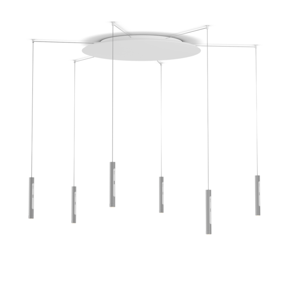 Luminaire in matt silver matt white