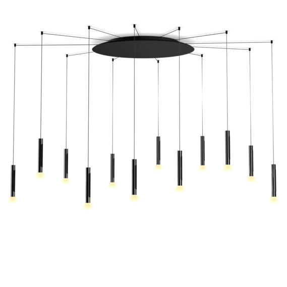 Luminaire in dark chrome