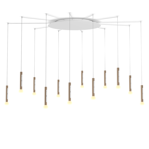 Luminaire in matt gold matt white