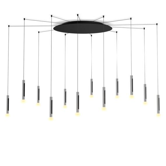 Luminaire in matt silver matt black
