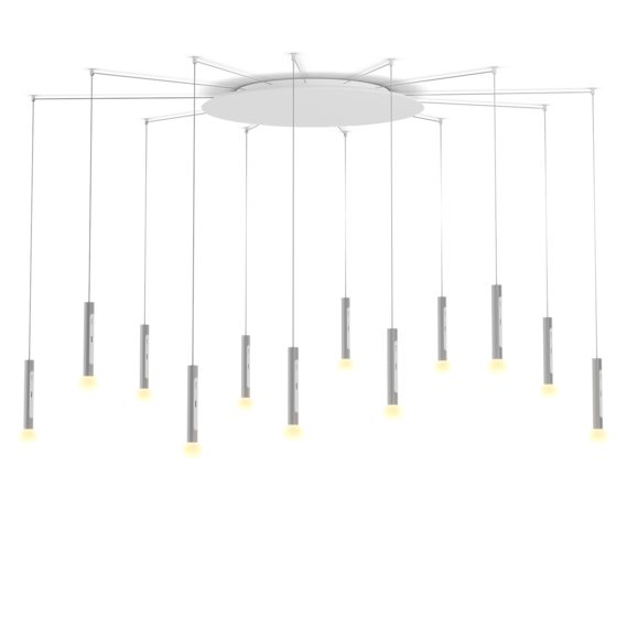 Luminaire in matt silver matt white