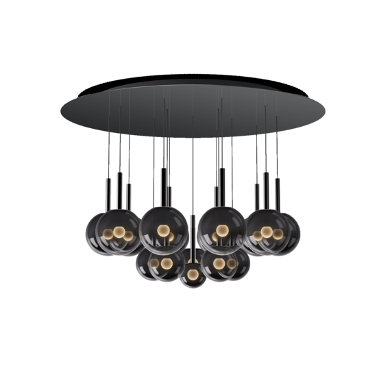 Luminaire in dark chrome