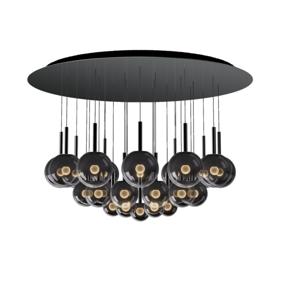 Luminaire in dark chrome