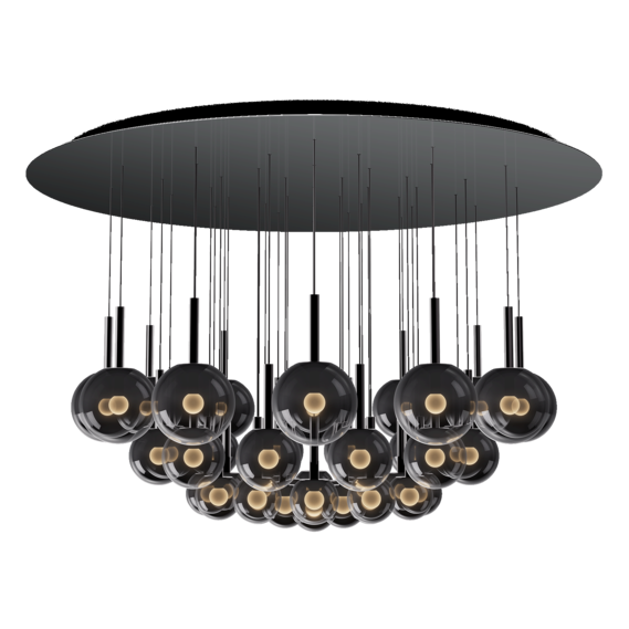Luminaire in dark chrome