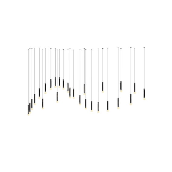 Luminaire in dark chrome