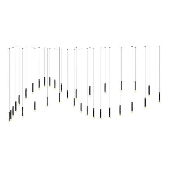 Luminaire in dark chrome