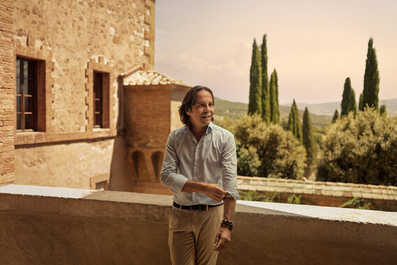 man in tuscan environment