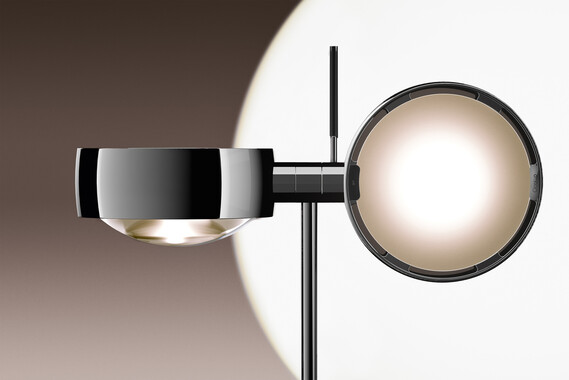 Occhio Sento terra floor luminaire on gray backround close up