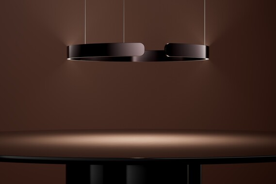 Occhio Mito sospeso pendant luminaire close up over table