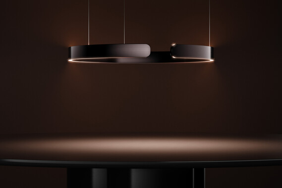 Occhio Mito sospeso pendant luminaire close up over table