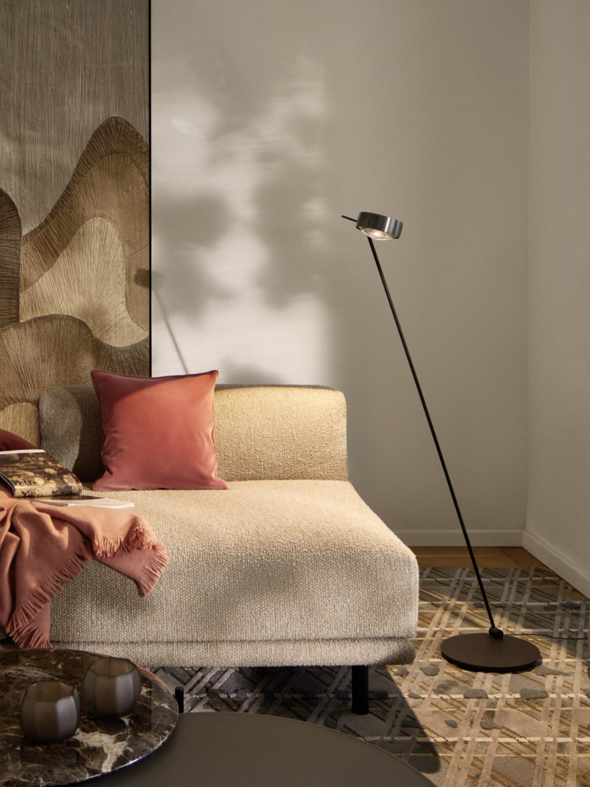 Sento lettura reading floor luminaire beside an armchair