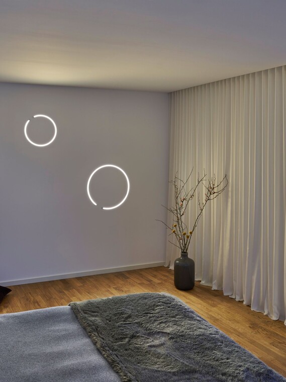 Wandleuchte Mito soffitto silber Schlafzimmmer