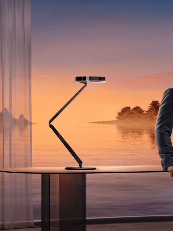 Tischleuchte Gioia equilibrio Mads Mikkelsen Gioia Kampagne