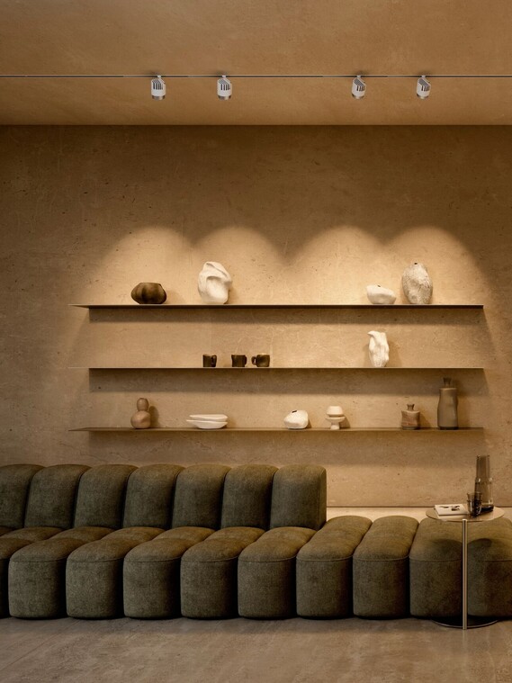 Occhio lui pico pro power spot luminaire in commercial space