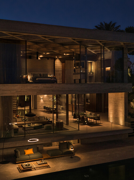 Villa Quantum house on mallorca outside view at dark