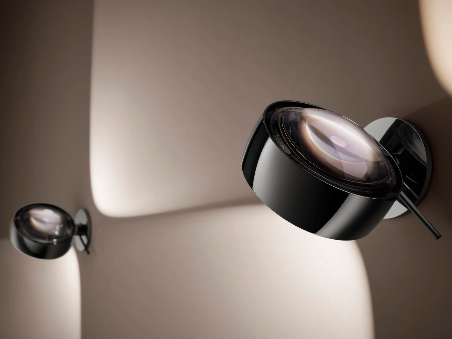 Occhio Sento verticale dark chrome wall luminaire, Milan Design Week 2026