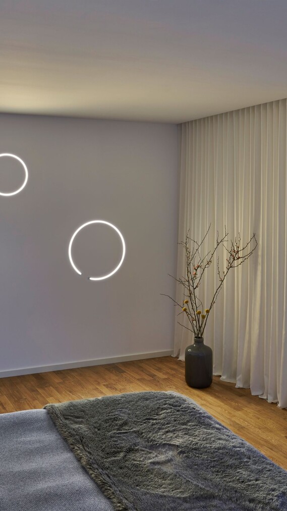 Wandleuchte Mito soffitto silber Schlafzimmmer