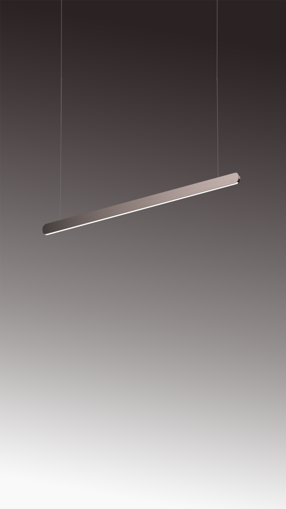 Occhio Mito volo pendant luminaire on dark aubergine backround