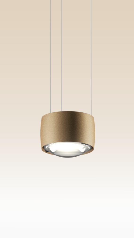 Occhio Sento sospeos pendant luminaire on beige backround