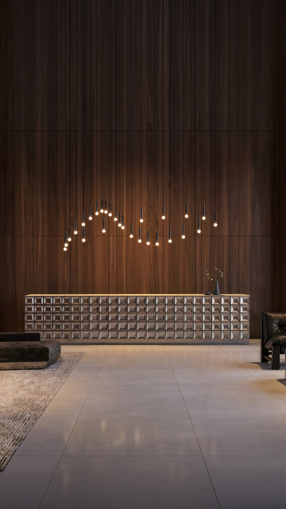 Occhio Coro moon wave luminaire skulpture design luminaire construction over bar table